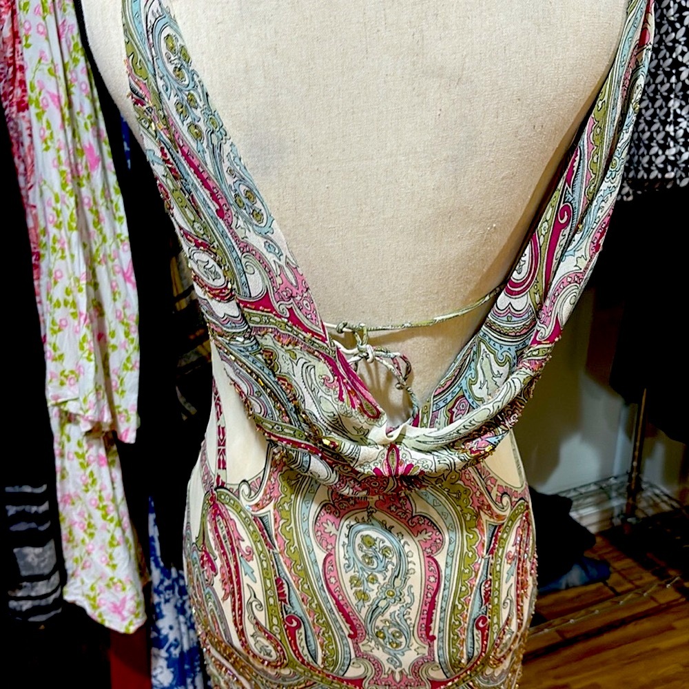 Nicole Miller Elegant Paisley Print Dress 100% silk - Picture 8 of 10